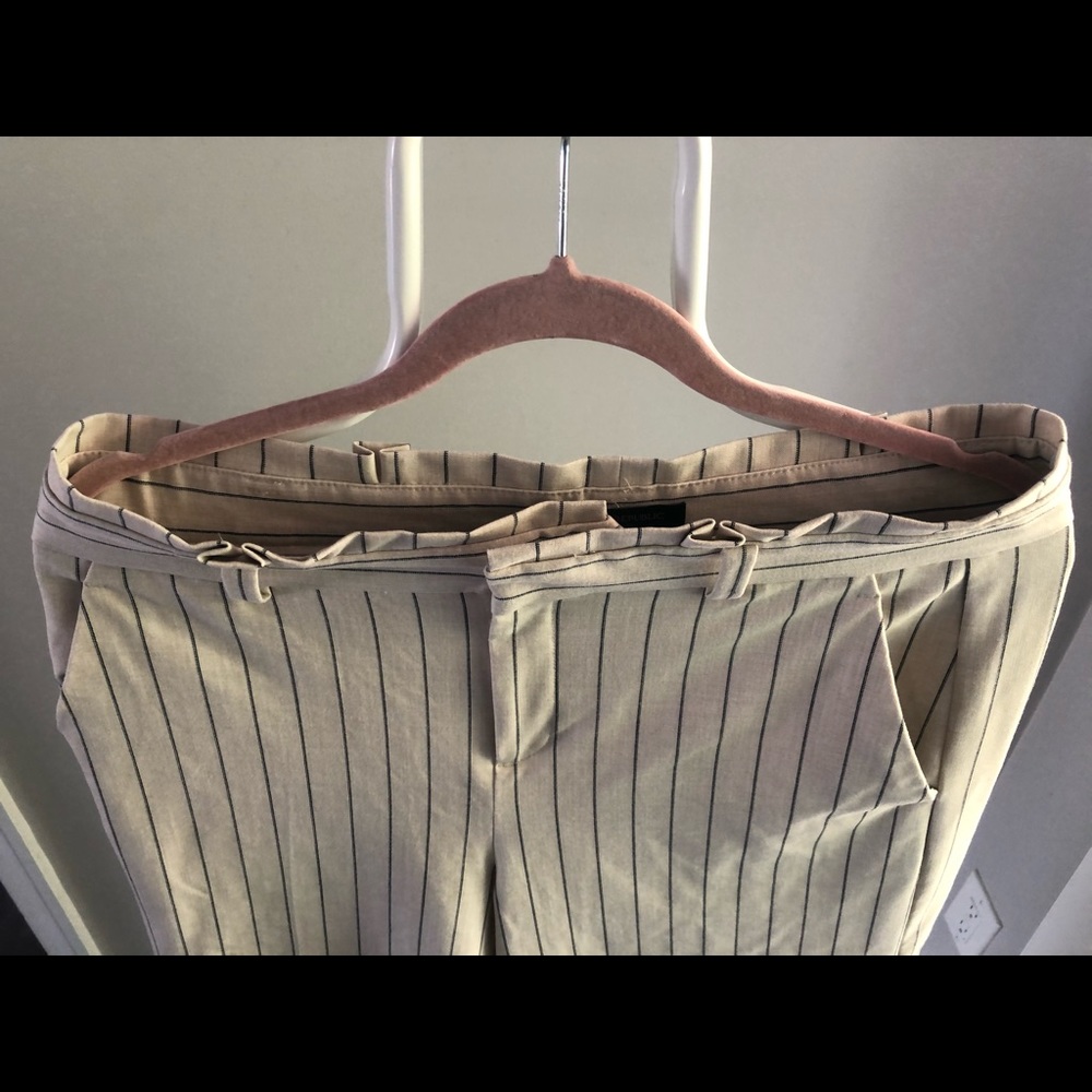 High waisted, cropped, wide leg dress pants